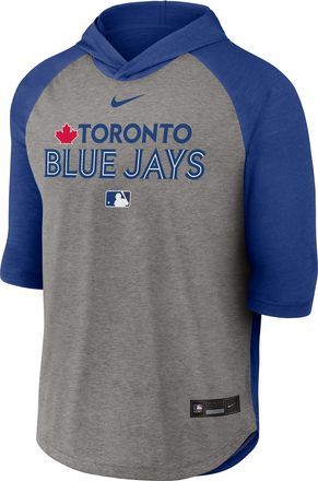 Nike Toronto Blue Jays Authentic Collection Flux Nike Mens Dri-FIT MLB 3/4-Sleeve Hooded T-Shirt in Blue | 04HI005PTOR-LQZ