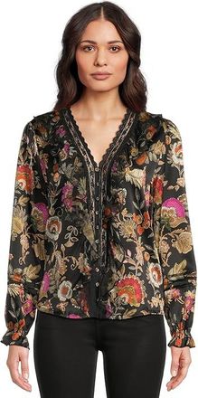 Johnny Was Claudia Blouse - Lowri Womens Clothing Lowri/Black : 2XL, Silk