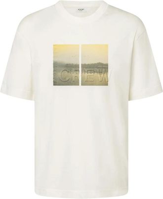 Joop Katoenen T-shirt met 3D-design - Heren - T-shirts - Beige - M - Katoen - Tops