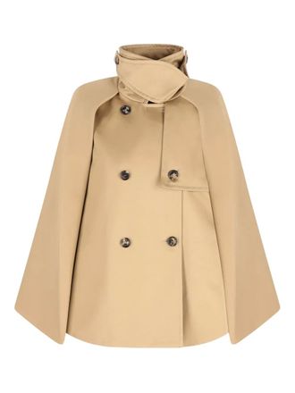 Loewe cape high-neck jacket - women - Cotton - 36 - Neutrals