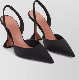 Amina Muaddi holli 95 sling pumps satin pointed toe