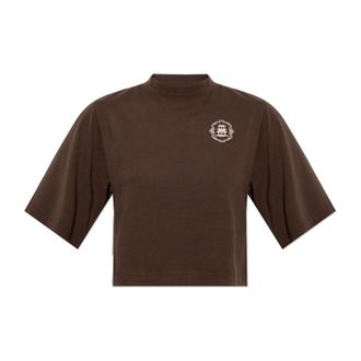 Palm Angels Tops, Dames, Bruin, S, Katoen, Oversized katoenen T-shirt