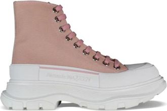 Alexander McQueen Tread Slick High Sneakers - Dames - Veterlaarzen - Roze - 38 EU - Katoen - Schoenen