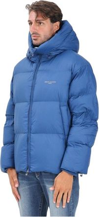 A|X Armani Exchange Blauwe Gewatteerde Jas met Capuchon - Heren - Winterjassen - Blauw - L - Nylon - Jassen