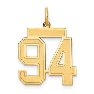 Diamond2Deal 14k Yellow Gold Medium Satin Number Charm Pendant
