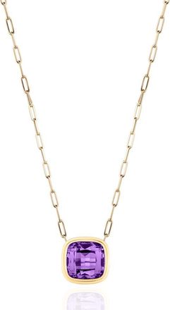 Goshwara Manhattan Cushion Pendant Necklace in Purple at Nordstrom, Size 18