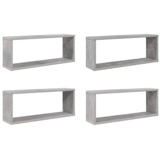 vidaXL Vidaxl - Estante Cubo Pared 4 Uds Madera Ingenier&iacute;a Hormig&oacute;n 60x15x23cm