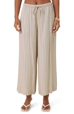 Splendid Bianca Stripe Drawstring Pants in Fawn/White at Nordstrom, Size X-Large