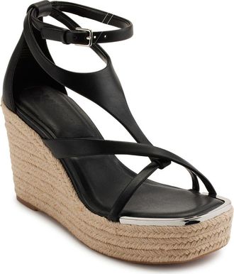DKNY Maryn Espadrille Platform Wedge Sandal in Black at Nordstrom Rack, Size 9.5