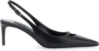 Dolce & Gabbana Zwarte Hak Slingback Lucido Stijl - Dames - Pumps - Zwart - 41 EU - Leer - Schoenen