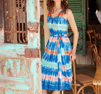 Hatley The Sydney Midi Dress In Cabana Tie Dye