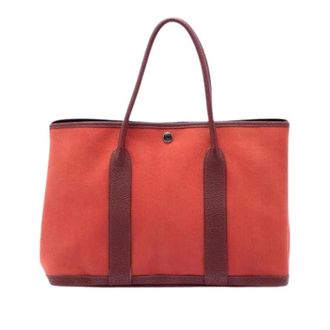 Herm&egrave;s Pre-owned Tote Bags, female, Red, Size: ONE SIZE Pre-owned Garden Party 30