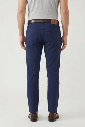 Brunello Cucinelli Traditional Fit Cotton-Blend Trousers - Blue