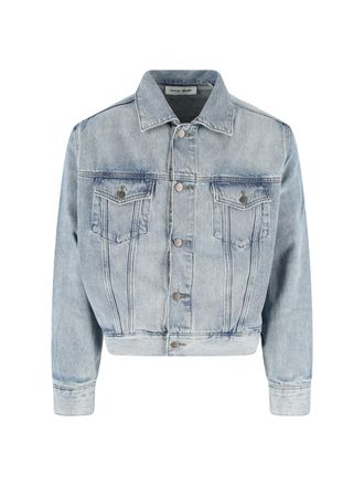 Fear of God Light Washed Cropped Denim Jacket With Classic Collar