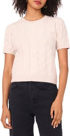 1.State Cable Knit Puff Sleeve Sweater in Sugar at Nordstrom Rack, Size Xx-Large