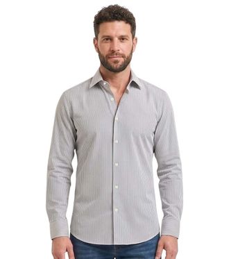 HUGO BOSS Grey Slim Stripes Shirts