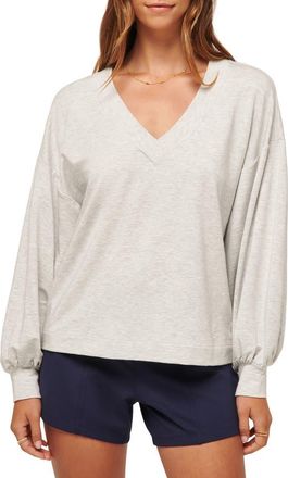 Travis Mathew Cloud French Terry Pullover Sweatshirt in Heather Light Grey at Nordstrom Rack, Size X-Small