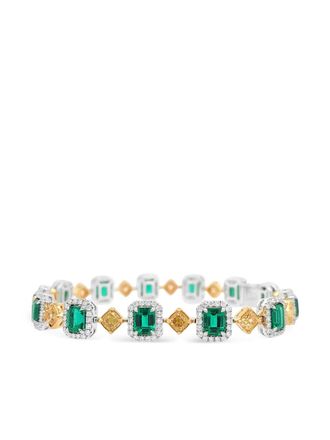 HYT Jewelry Bracciale tennis con smeraldi e diamanti - Argento