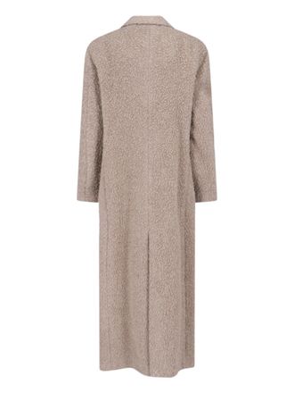 Golden Goose Womens Double-Breasted Boucl&eacute; Coat Beige Virgin Wool Mohair