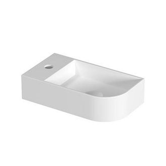 Bernacchini Trevi Fontein - 40x22x10cm - 1 kraangat - rechts afgerond - porselein - mat wit