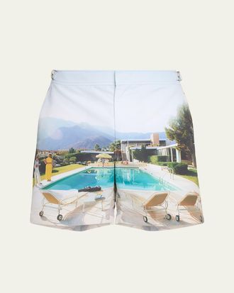 Orlebar Brown Mens Slim Aarons Photographic Bulldog Swim Shorts