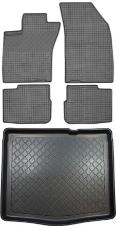 OEM Fiat Tipo Hatchback (5 Puertas) Desde 02.2017 Set - Alfombrillas De Goma Para Coche + Alfombrilla Para Maletero
