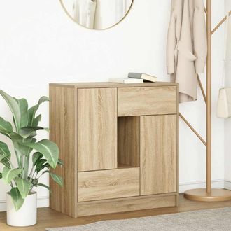 Berkfield Home Sideboard with Drawers & Doors Sonoma Oak 70.5x34x74.5 cm in Brown