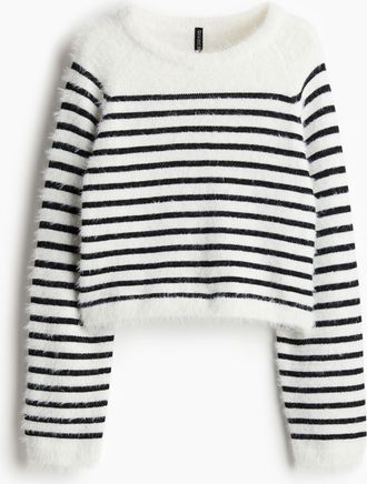 H&M Flauschiger Pullover - White