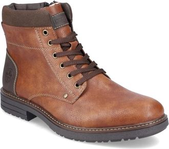 Rieker Bruine Casual Gesloten Booties - Heren - Veterlaarzen - Bruin - 45 EU - Wol - Schoenen