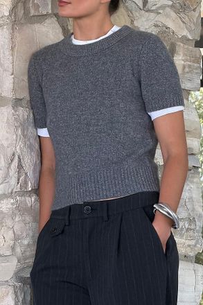 Maeve Mercer Cashmere Short Sleeve Sweater