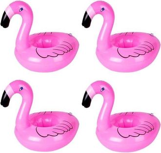 OEM Juego De 4 Portavasos Inflables Con Forma De Flamencos Para Piscina: Portavasos Flotantes Para Fiestas De Verano