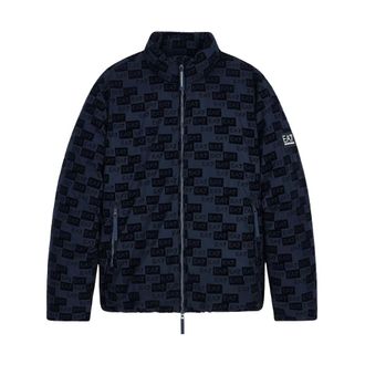 Emporio Armani Bomber in velluto con monogramma - - Jackets - Uomo - Multicolore - XL