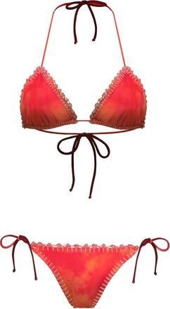 Amir Slama Bikini con fantasia tie dye - Rosso