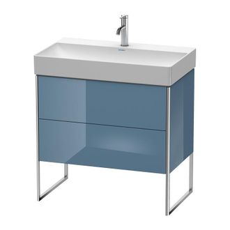 Duravit Duravit Xsquare Mueble De Pie 78,4 X 46,0 Cm, 2 Cajones, Para Lavabo Durasquare 235380, Color (frente/cuerpo): Laca De Alto Brillo Stone Blue - Xs4443