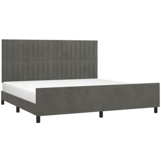 vidaXL Vidaxl - Estructura Cama Sin Colch&oacute;n Terciopelo Gris Oscuro 200x200 Cm