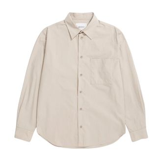 Norse Projects Silas Tech Poplin Overhemd - Heren - Casual Overhemden - Beige - S - Overhemden