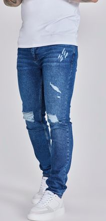 Siksilk Jeans slim fit azules desgastados para hombre SikSilk 34