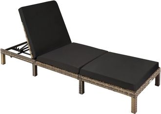 TecTake Tumbona de polirat&aacute;n resistente, ajustable en 5 posiciones, natural