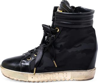 Loriblu Sneakers in pelle con zeppa - Nero
