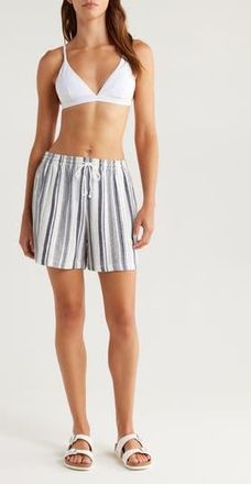Nordstrom Cover-Up Drawstring Shorts in Navy Stripe at Nordstrom Rack, Size X-Small