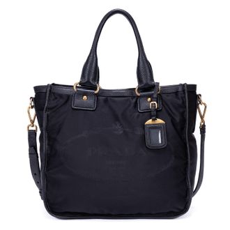 Prada Fabric Milano Logo 2-Way Tote Schoudertas