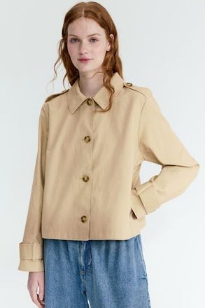 H&M Trench-look cotton jacket in Beige at Nordstrom, Size Xx-Large