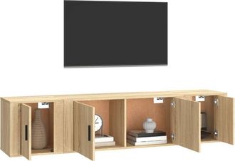 Berkfield Home Classic 3 Piece TV Cabinet Set Sonoma Oak Engineered Wood in Brown