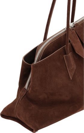 The Attico Womens Shoulder Bag La Passeggiata Suede Blue Calf Leather (bos Taurus)
