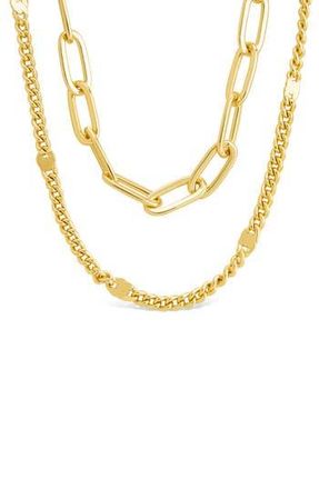 Sterling Forever Evelina Layered Chain Necklace in Gold at Nordstrom Rack
