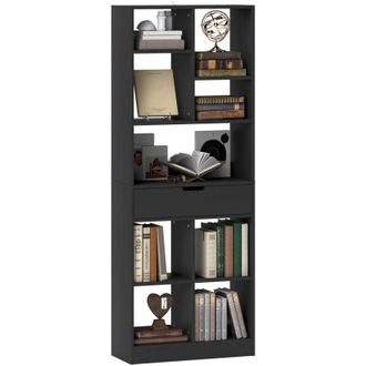 HOMCOM Freestanding Bookcase Display Shelf with Drawer for Home Office
