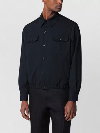 Lardini collared jacket chest pockets elasticated hem