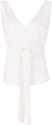 P.A.R.O.S.H. sleeveless belted top - women - Polyester - L - White
