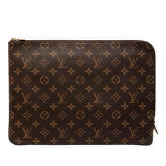 Louis Vuitton Pre-owned Clutches, female, Brown, Size: ONE SIZE Pre-owned Etui Voyage MM