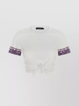 Dolce & Gabbana crew neck t-shirt patterned sleeves